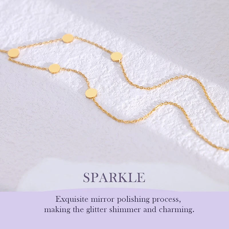 Stainless Steel Gold Disc Y Chain Pendant Necklace Stainless Steel Gold Disc Y Chain Pendant Necklace
